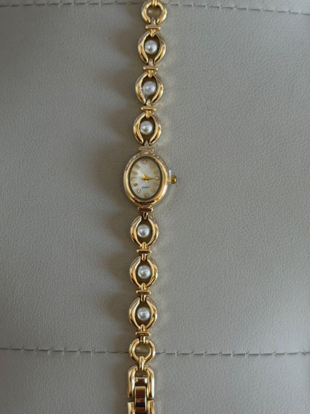 Cute Gold Pearl Cluster Link Watch Preppy Y2K OS
